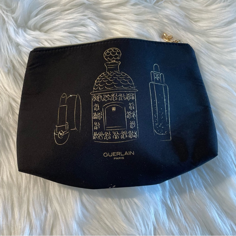 🌷3/$15 Guerlain Black Pouch with Gold Accents